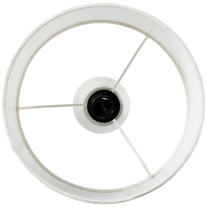 Dolomia White / Off White Genuine Marble Base And Cotton Shade Table Lamp