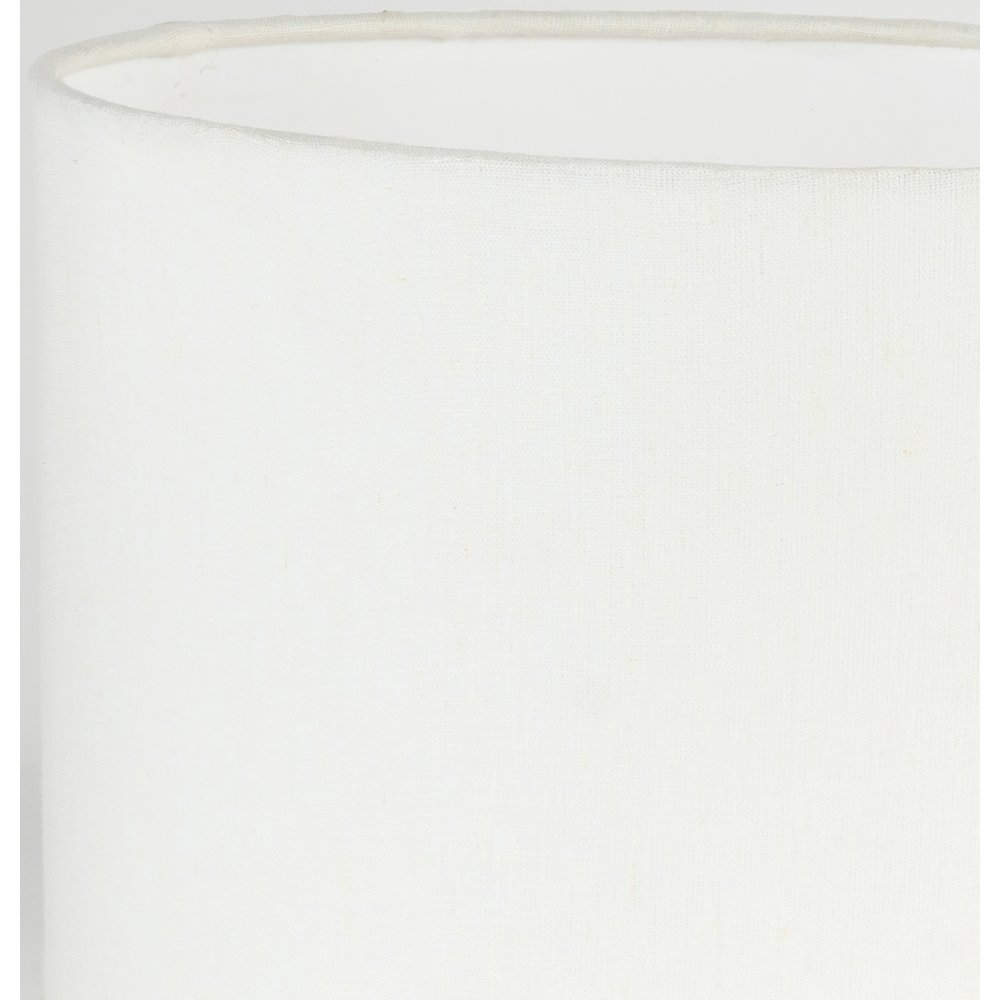 Dolomia White / Off White Genuine Marble Base And Cotton Shade Table Lamp