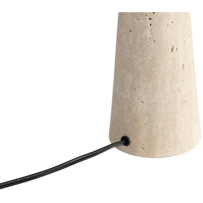 Dolomia Travertine / Natural Travertine Base And Linen Shade Table Lamp