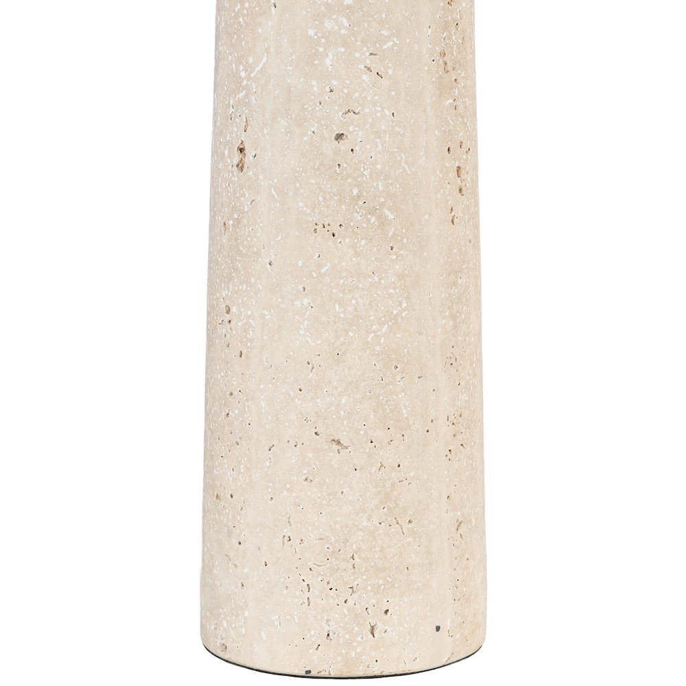 Arcadia Travertine / Black Travertine Base And Iron Shade Table Lamp