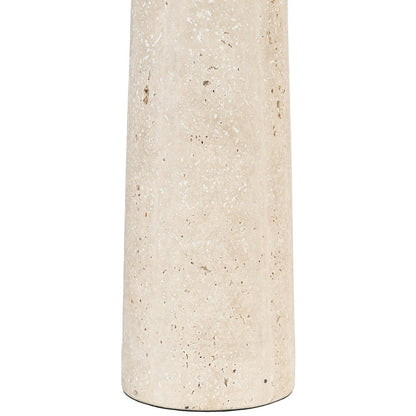 Arcadia Travertine / Black Travertine Base And Iron Shade Table Lamp