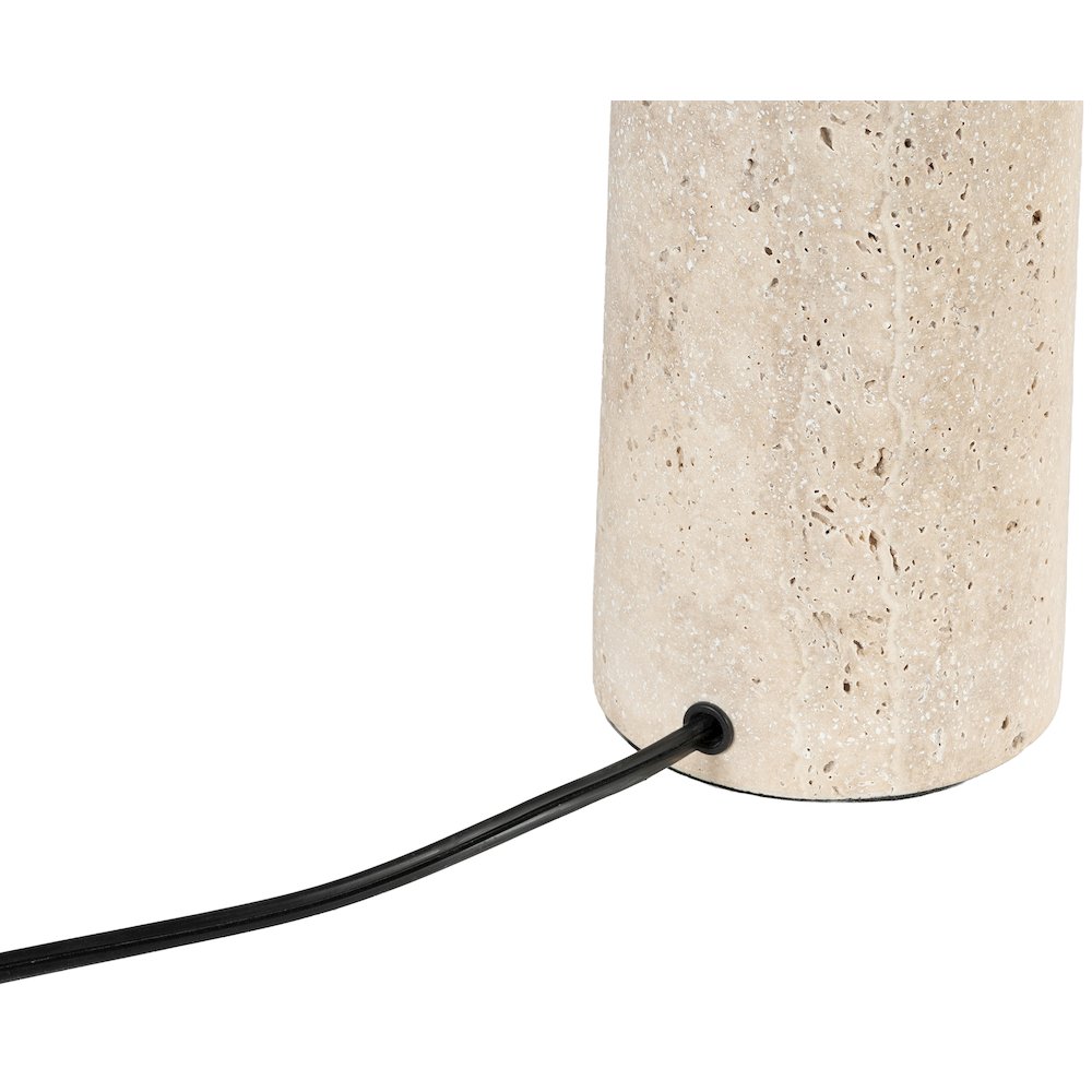 Arcadia Travertine / Black Travertine Base And Iron Shade Table Lamp