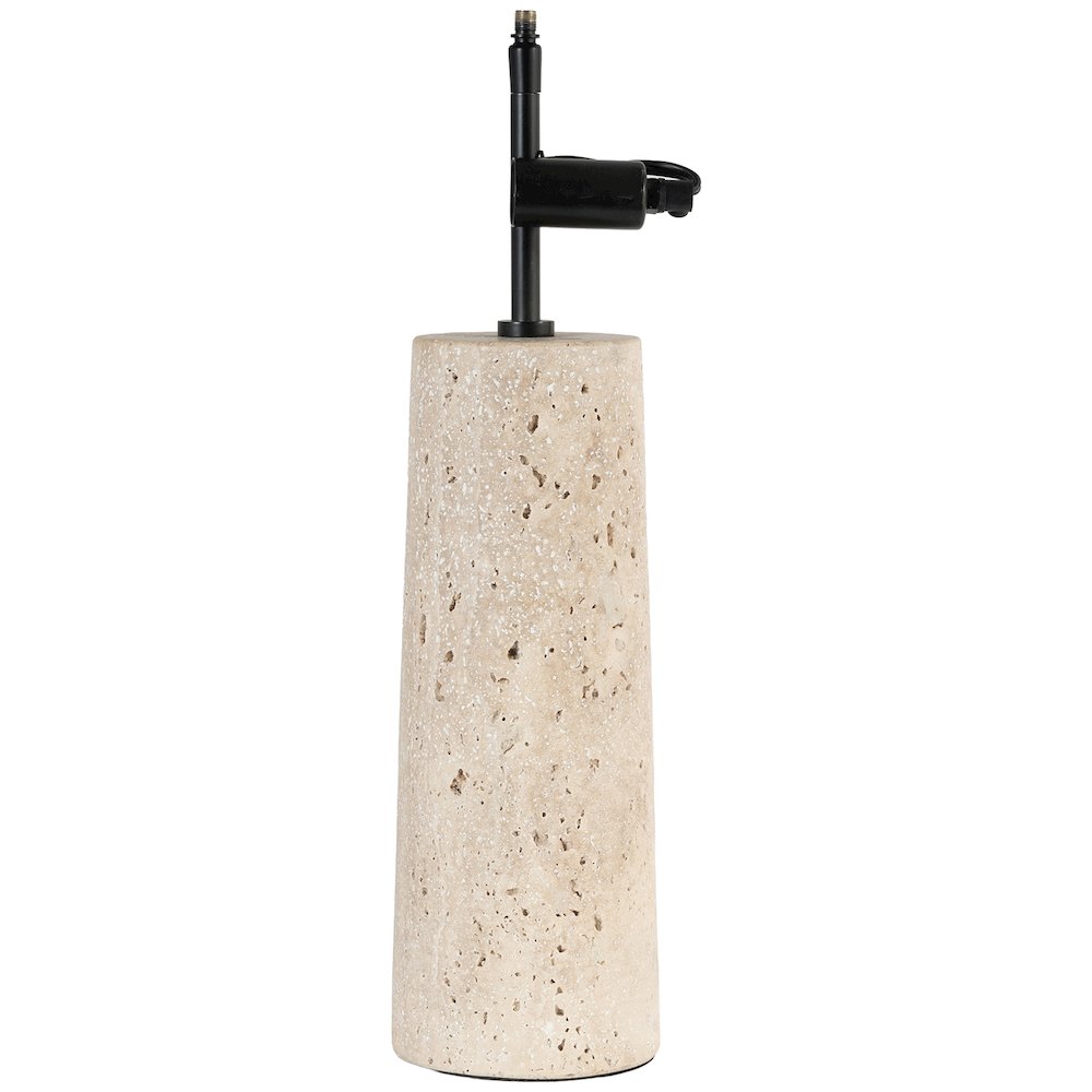 Arcadia Travertine / Black Travertine Base And Iron Shade Table Lamp