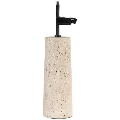 Arcadia Travertine / Black Travertine Base And Iron Shade Table Lamp