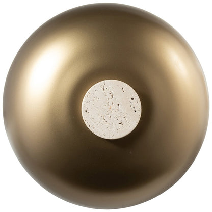 Arcadia Travertine / Gold Travertine Base And Iron Shade Table Lamp