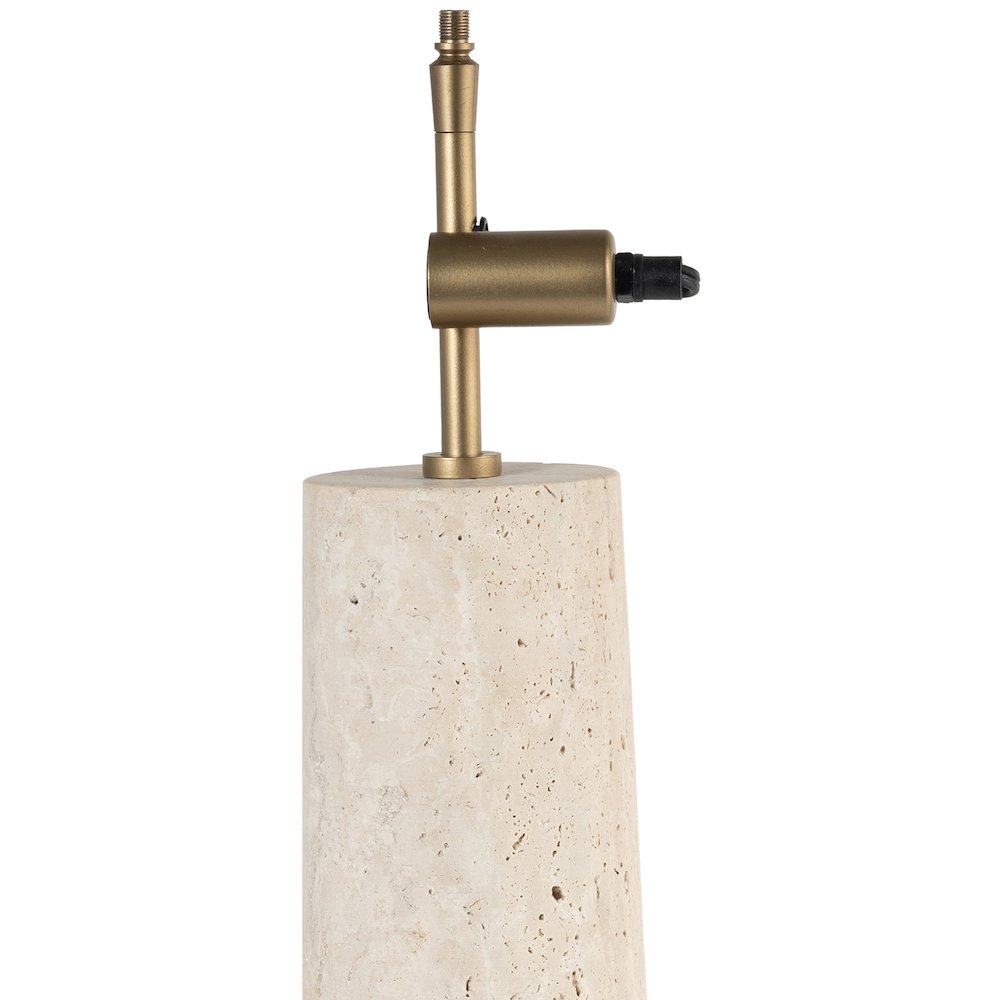 Arcadia Travertine / Gold Travertine Base And Iron Shade Table Lamp