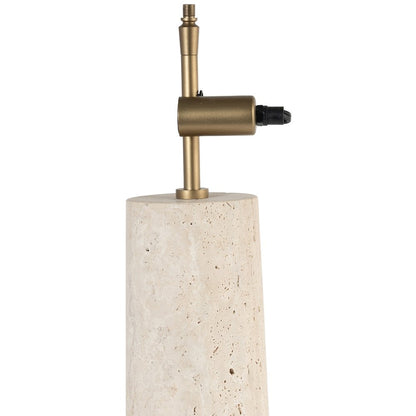 Arcadia Travertine / Gold Travertine Base And Iron Shade Table Lamp