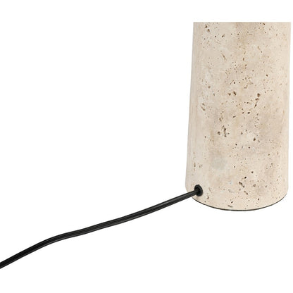 Arcadia Travertine / Gold Travertine Base And Iron Shade Table Lamp