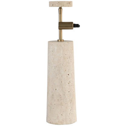Arcadia Travertine / Gold Travertine Base And Iron Shade Table Lamp