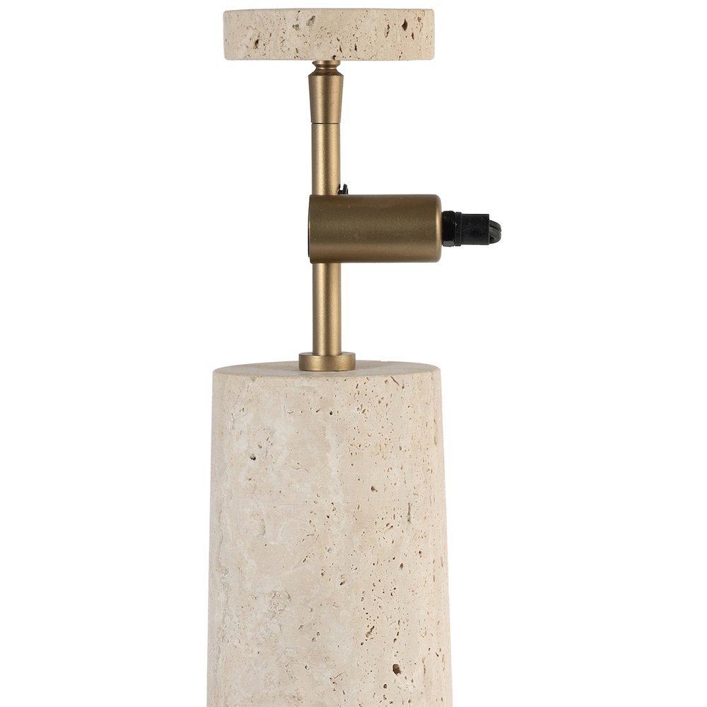 Arcadia Travertine / Gold Travertine Base And Iron Shade Table Lamp