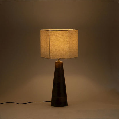 Juniper Brown / Natural Mango Wood Base And Linen Shade Table Lamp
