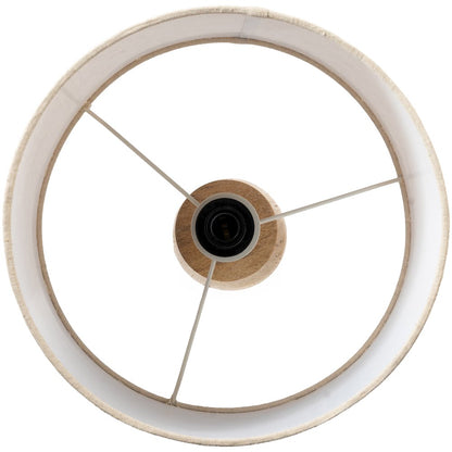 Orenda Travertine / Natural Mango Wood Base And Linen Shade Table Lamp