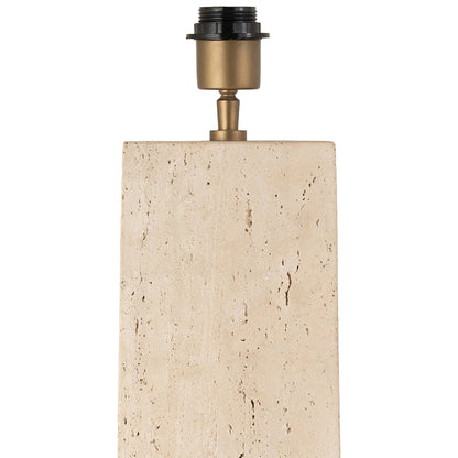 Vellara Travertine / Beige / Gold Travertine Base And Linen Shade Table Lamp
