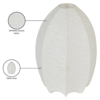 Lumaire Off White Stretch Fabric Table Lamp