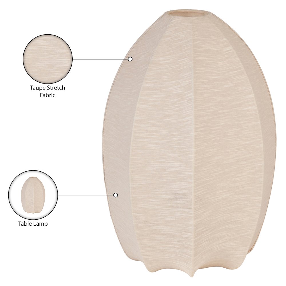 Lumaire Taupe Stretch Fabric Table Lamp