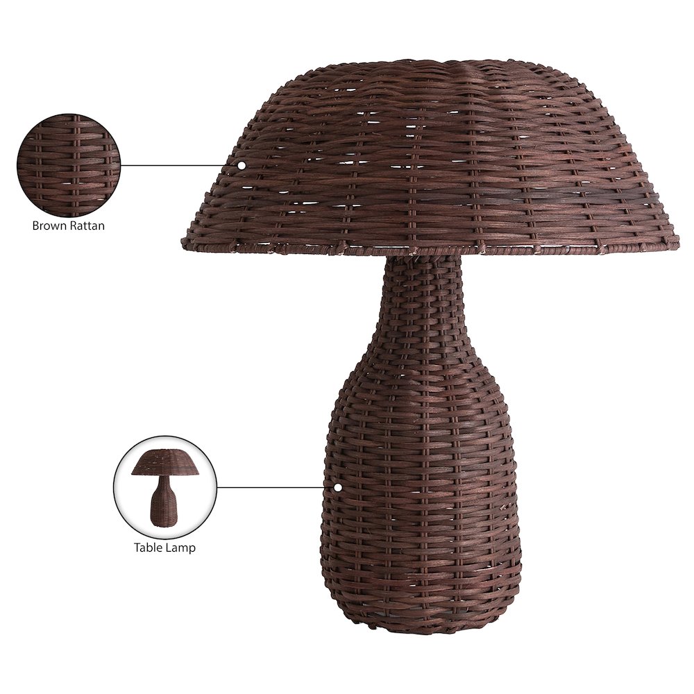Havana Brown Rattan Table Lamp