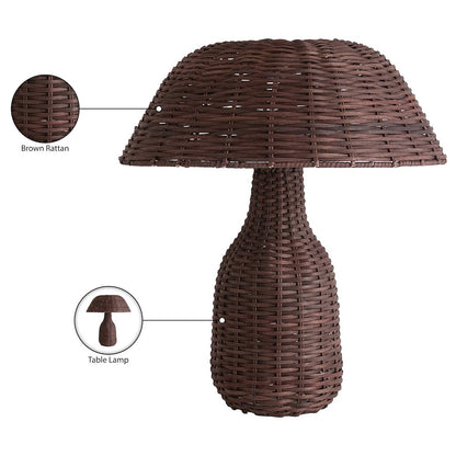 Havana Brown Rattan Table Lamp