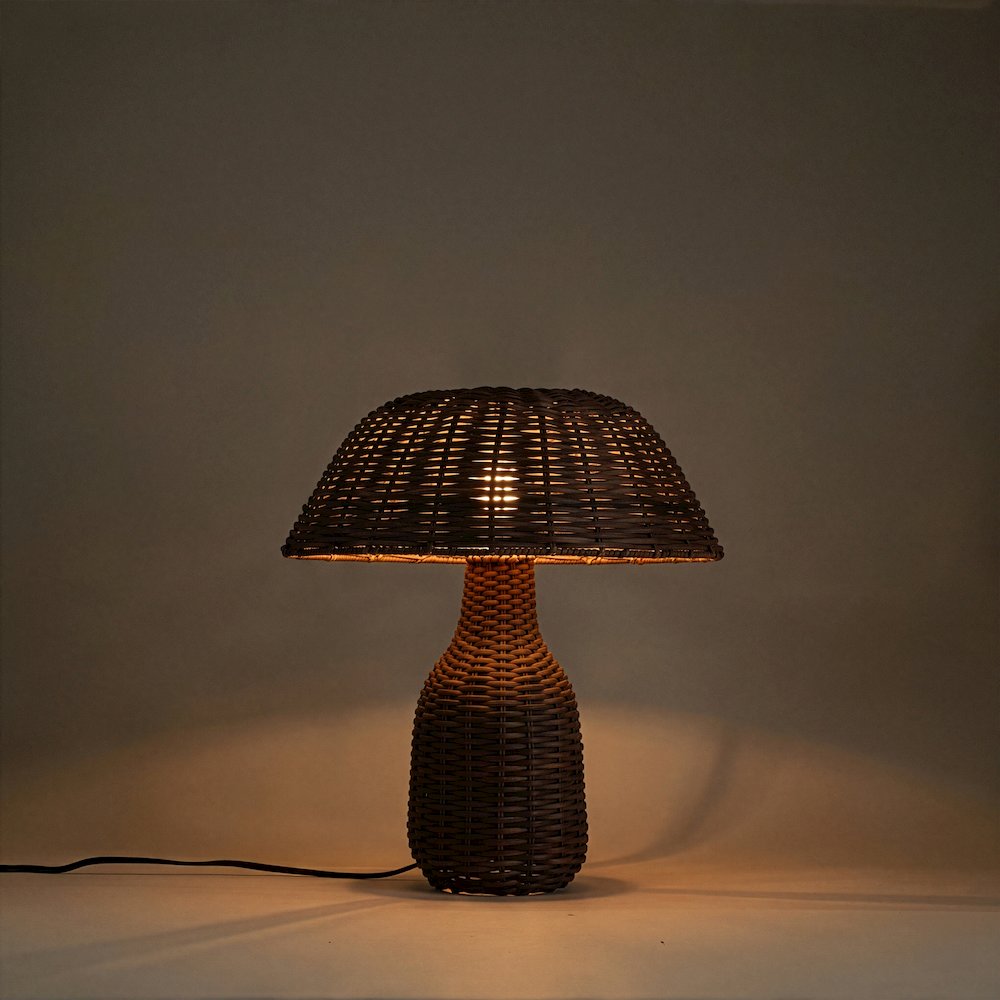 Havana Brown Rattan Table Lamp