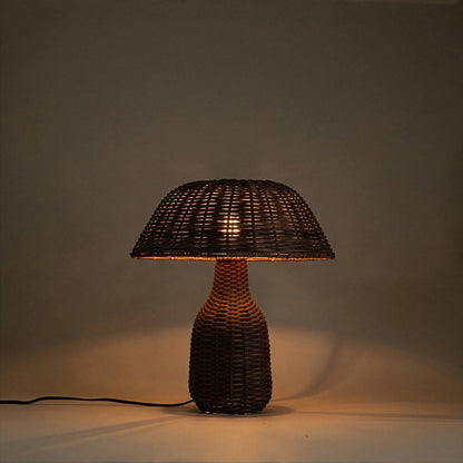 Havana Brown Rattan Table Lamp