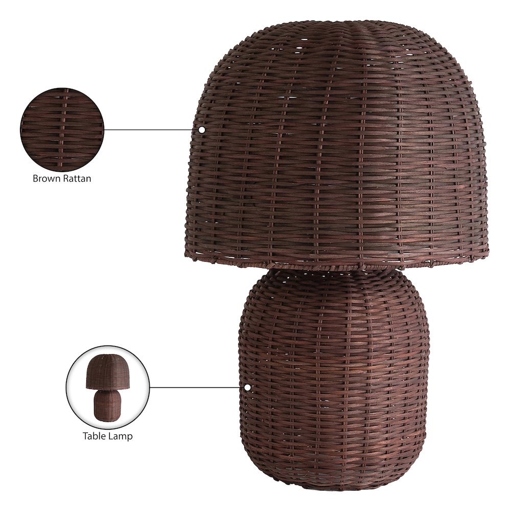 Nomad Brown Rattan Table Lamp