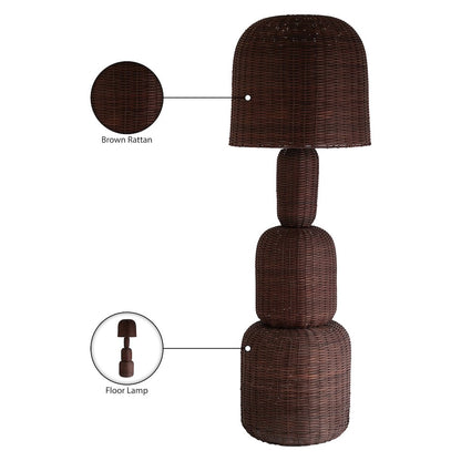 Harvest Brown Rattan Floor Lamp
