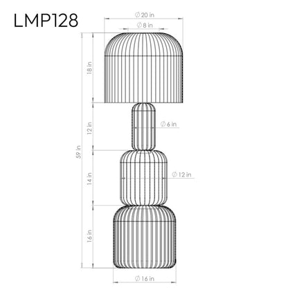 Harvest Brown Rattan Floor Lamp