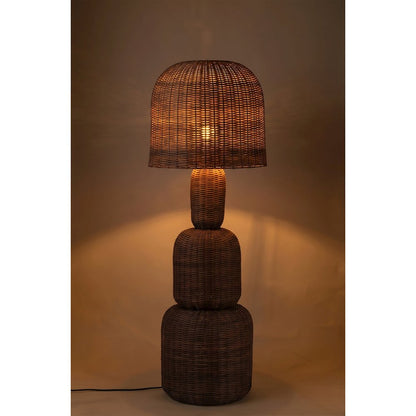 Harvest Brown Rattan Floor Lamp