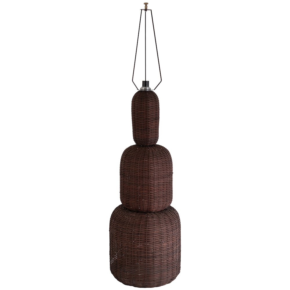 Harvest Brown Rattan Floor Lamp
