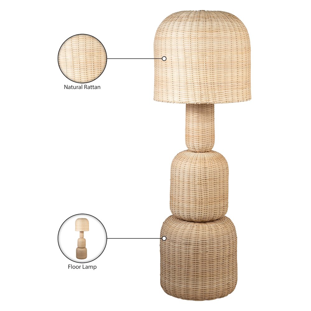 Harvest Natural Rattan Floor Lamp