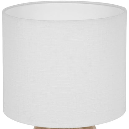 Caldera Beige Travertine, Linen Textured Fabric And Brass Table Lamp