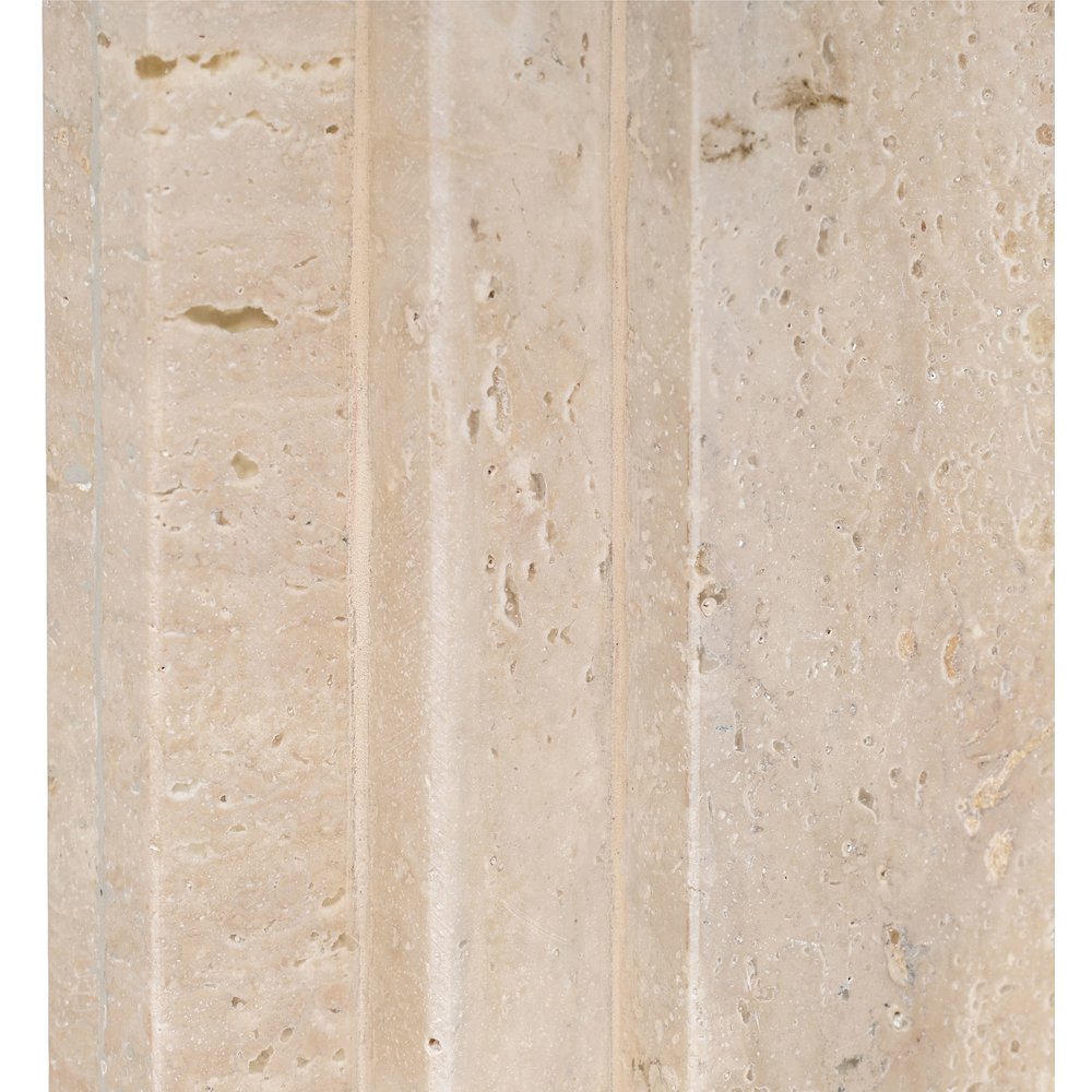 Caldera Beige Travertine, Linen Textured Fabric And Brass Table Lamp