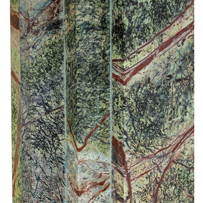 Caldera Forest Green / Beige Marble And Linen Textured Fabric Table Lamp