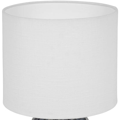 Caldera Grey / Black / Beige Marble And Linen Textured Fabric Table Lamp