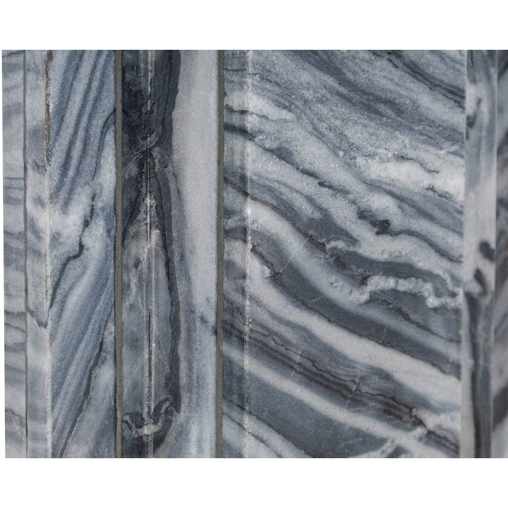 Caldera Grey / Black / Beige Marble And Linen Textured Fabric Table Lamp