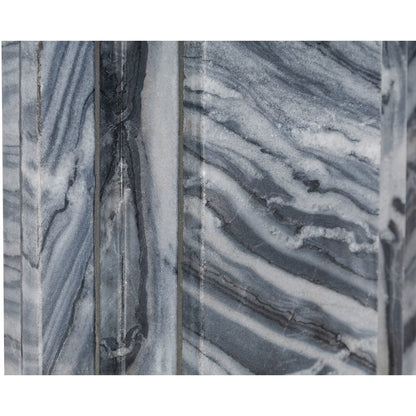 Caldera Grey / Black / Beige Marble And Linen Textured Fabric Table Lamp