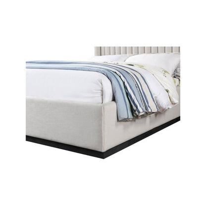 Logan Beige Linen Textured Fabric Full Bed