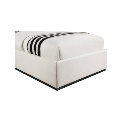 Logan Beige Linen Textured Fabric Twin Bed