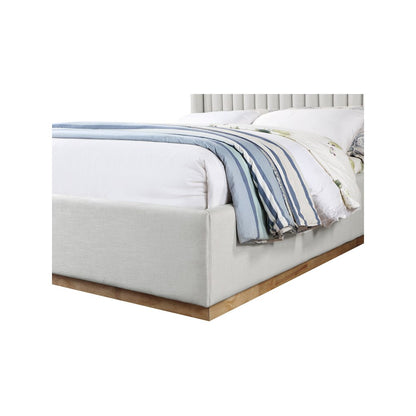 Logan Cream Linen Textured Fabric Full Bed