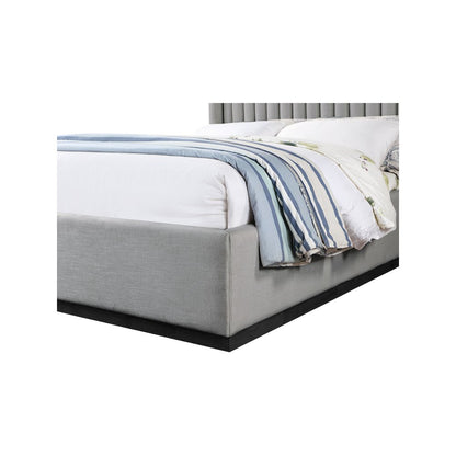 Logan Grey Linen Textured Fabric Full Bed