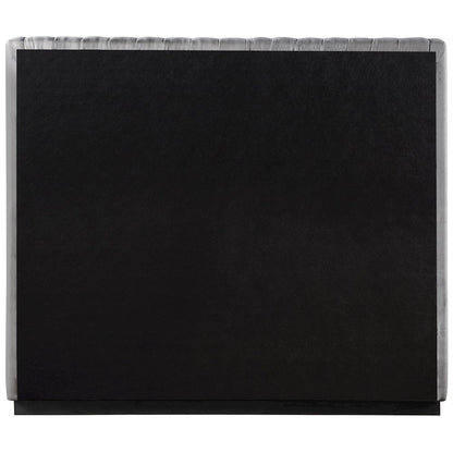 Logan Grey Linen Textured Fabric Queen Bed