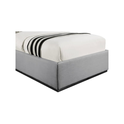 Logan Grey Linen Textured Fabric Twin Bed