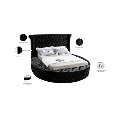 Luxus Black Velvet Full Bed