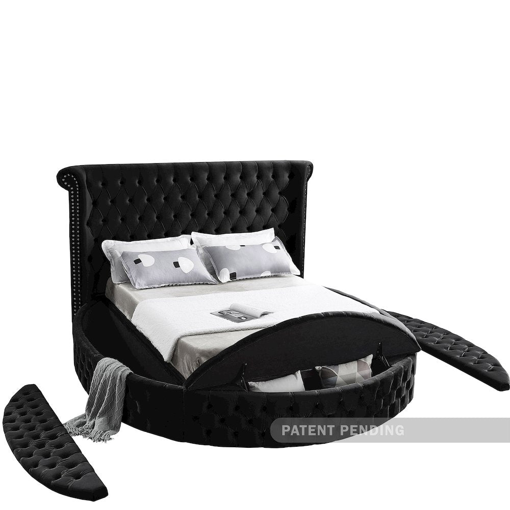 Luxus Black Velvet Full Bed