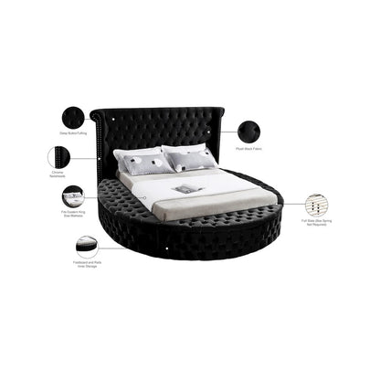 Luxus Black Velvet King Bed