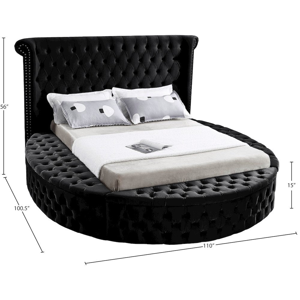 Luxus Black Velvet King Bed