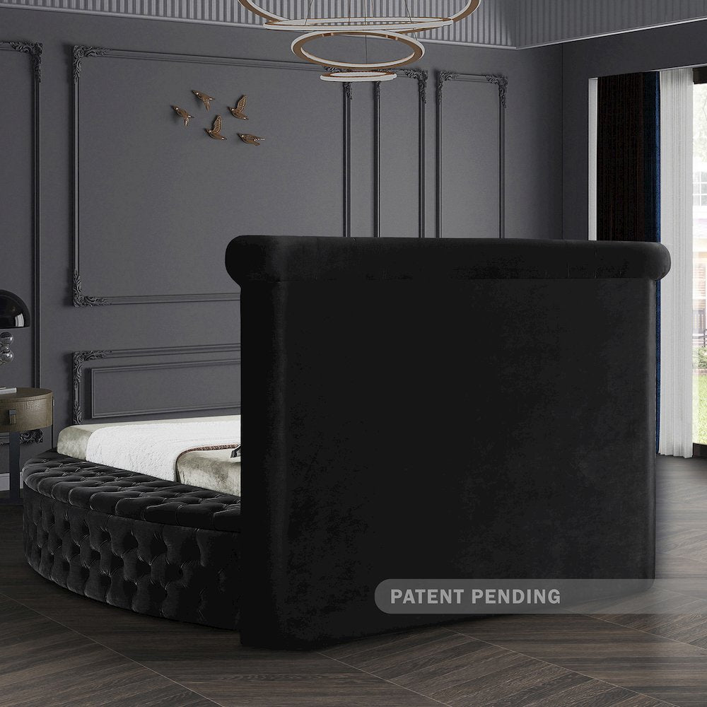 Luxus Black Velvet King Bed