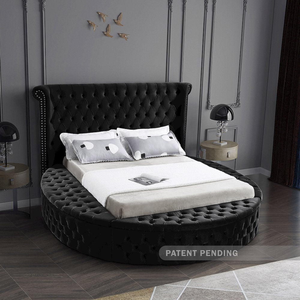 Luxus Black Velvet King Bed