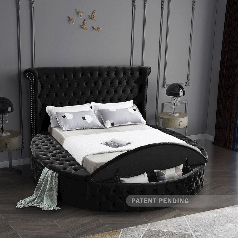 Luxus Black Velvet King Bed