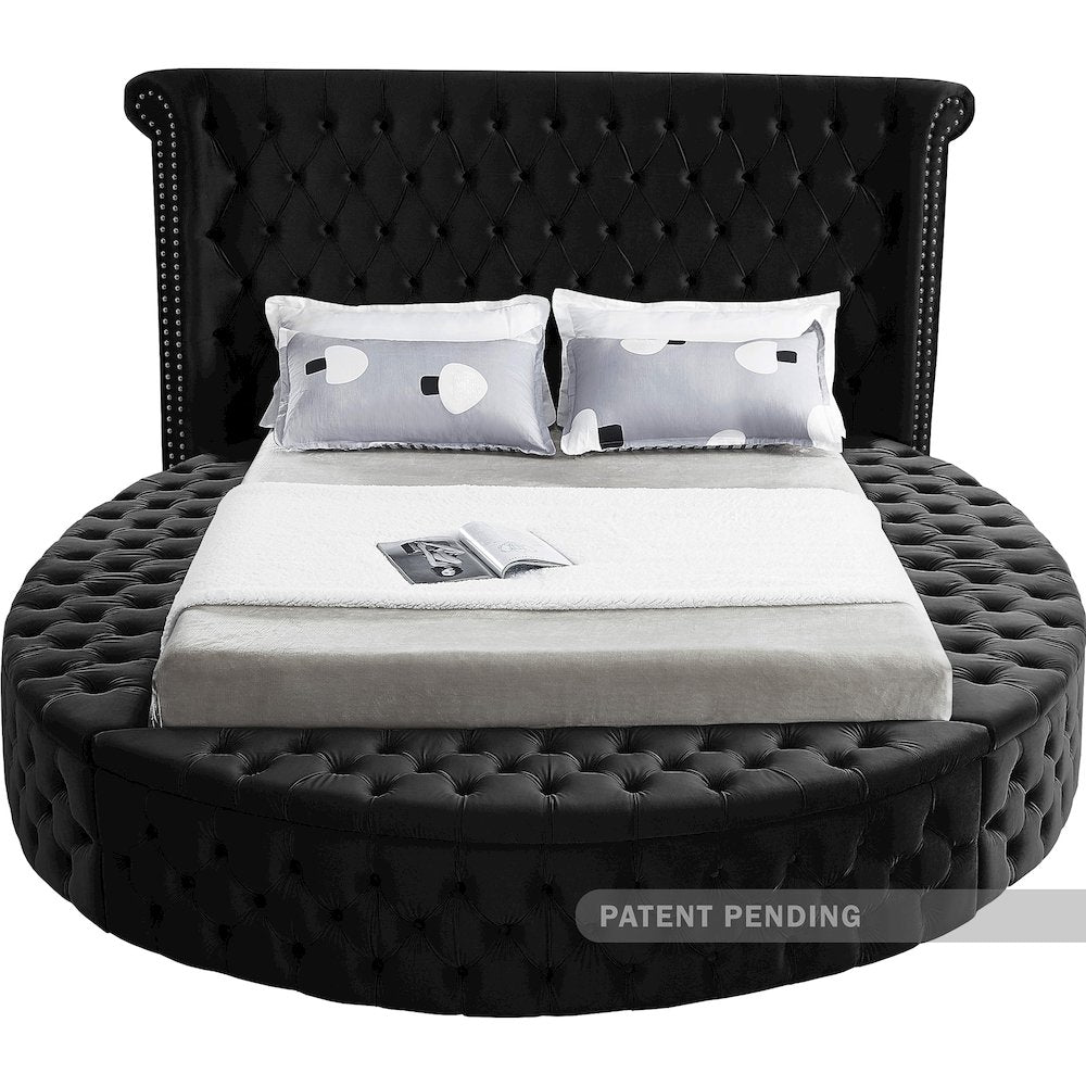 Luxus Black Velvet King Bed