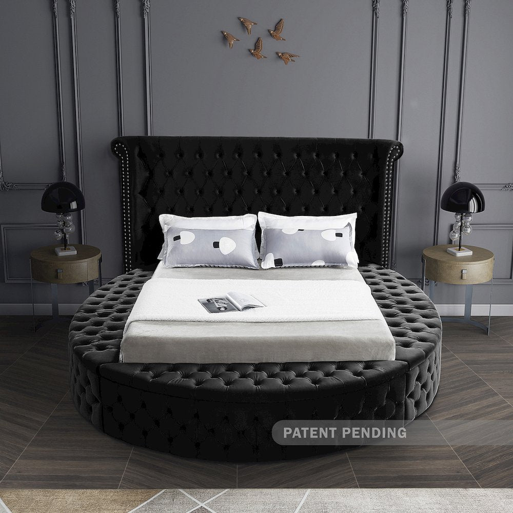 Luxus Black Velvet King Bed